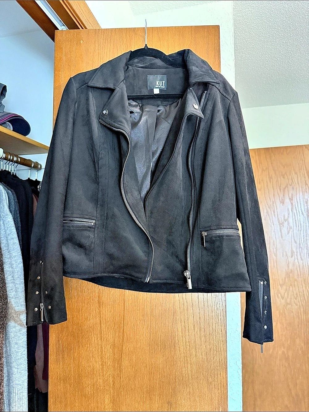 Kut  Women's Black Moto Jacket Like New